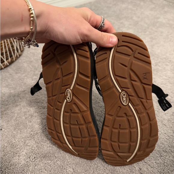 Chaco Black and White Strappy Outdoor Sandals - Picture 2 of 3